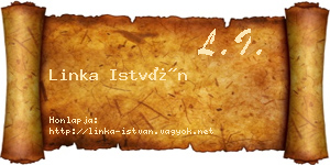 Linka István névjegykártya